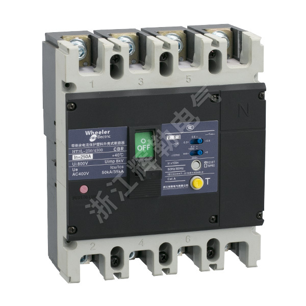 HT3L-250 residual current molded case circuit breaker