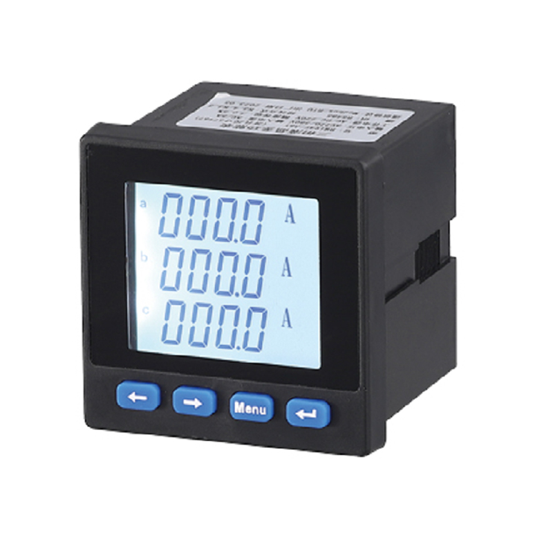 LCD three-phase ammeter
